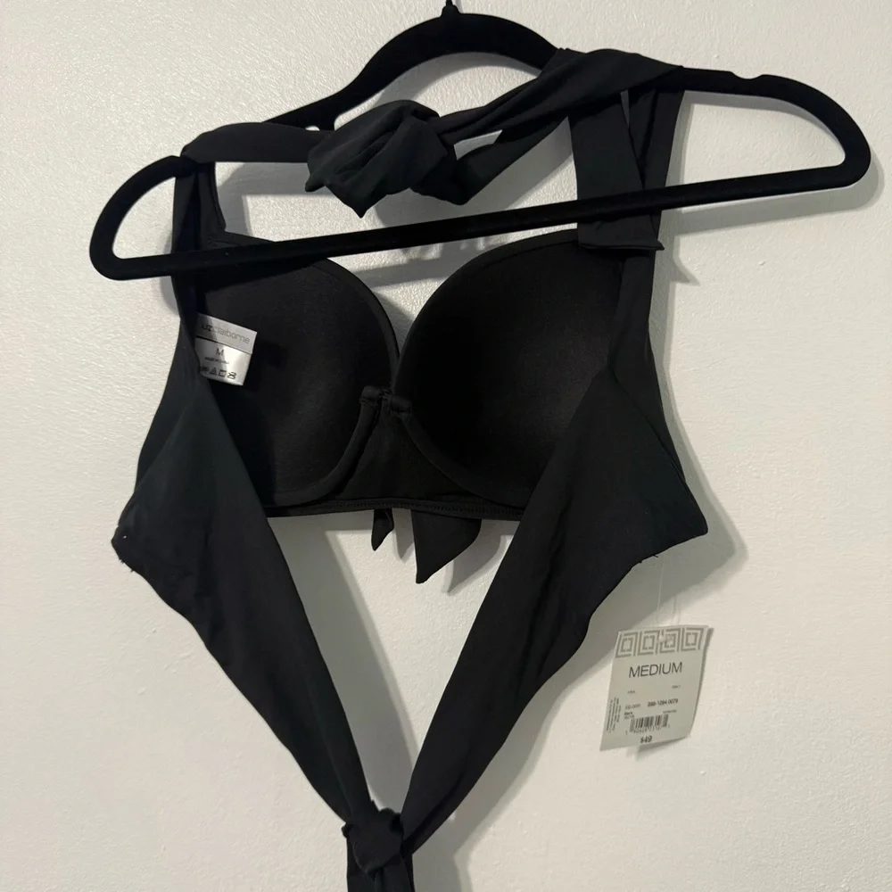 Liz Claiborne Black Bikini Top swim suit bathing suit new with tags - Picture 5 of 5